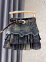 レディース スカート かわいい の ホット ガール デニムパッチワーク スカート レディース 春秋 2025 ファッション 年齢を 減らす アンチ 露出 aライ...