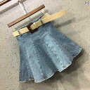 レディース スカート ショートパンツ 春夏 ファッション 風味 イン チュチュ スカート レトロ ハイウエスト 弾性 アンブレラ デニム ショート 女性