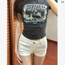 レディース スカート ショートパンツ 2025夏 ホワイト デニムショートパンツ レディース ローウエスト スリムフィット 伸縮性 万能 ホット ガール ヒップ...