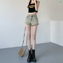 レディース スカート ショートパンツ アメリカン ダメージ 加工 デニムショートパンツ 女性用 夏用 薄手 セクシー アウター ホット ガール ポケット ジッパ...