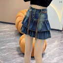 レディース スカート ショートパンツ 秋冬木 耳 エッジ 古風 ジーンズ ウォッシュ ウエスタン ショート パンツ スカート ハイエンド 小さい サイズ mm