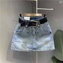 レディース スカート ショートパンツ ライト ブルーデニム ショート スカート 製品 2024 夏の ポケット 洗浄 露出 防止 aライン ヒップ