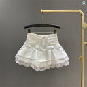 レディース スカート ショートパンツ な スプライシング フリル デニムスカート 2025 春 ハイウエスト aライン チュチュ スカート ホット ガール ミニ
