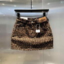 レディース スカート ショートパンツ アウトレット ブラウンの ヒョウ 柄 デニム ヒップ スカート ホット ガール パッチ プチ ショート レディース