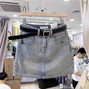 レディース スカート ショートパンツ ブルー デニムスカート レディース 2025夏 ハイウエスト レトロ 万能 スリミング オールド aライン スカート