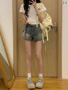 レディース ショートパンツ スカート アメリカン レトロ ホット ガール デニムショートパンツ レディース 2025夏 オールド ハイウエスト スリム aライン...