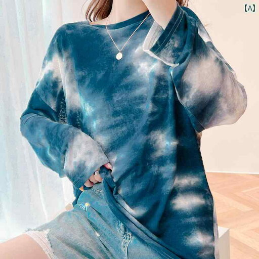 レディース トップス カラフルな タイ ダイ グラデーションの 長袖 Tシャツ 夏の 女性用 な 日焼け防止 ブラウス ゆったり トップ 高級 感 レディース トップス カラフルな タイ ダイ グラデーションの 長袖 Tシャツ 夏の 女性用 な 日焼け防止 ブラウス ゆったり トップ 高級 感