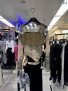 レディース トップス 大きいサイズ 300 斤 フェイク ツーピース タイ ダイ 長袖 Tシャツ レディース アメリカン Vネック イレギュラー チューブ トッ...