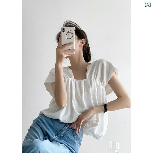 レディース トップス かわいい フレンチスクエア ネック ベスト ノースリーブ トップス レディース 夏用 ホワイト シャツ パフスリーブ ショート レディース トップス かわいい フレンチスクエア ネック ベスト ノースリーブ トップス レディース 夏用 ホワイト シャツ パフスリーブ ショート
