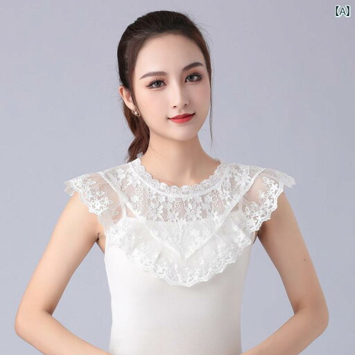 レディース トップス かわいい 春夏 レース ショール フェイク カラー レディース 万能 スモール コート ケープ スタイル レディース トップス かわいい 春夏 レース ショール フェイク カラー レディース 万能 スモール コート ケープ スタイル