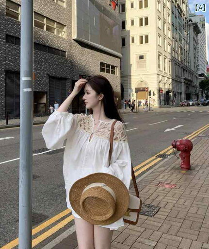 レディース トップス かわいい 塩味の ある ハイエンド ステッチの ゆったり シック シャツ 女性用 2024秋 社交 界の レディース トップス かわいい 塩味の ある ハイエンド ステッチの ゆったり シック シャツ 女性用 2024秋 社交 界の