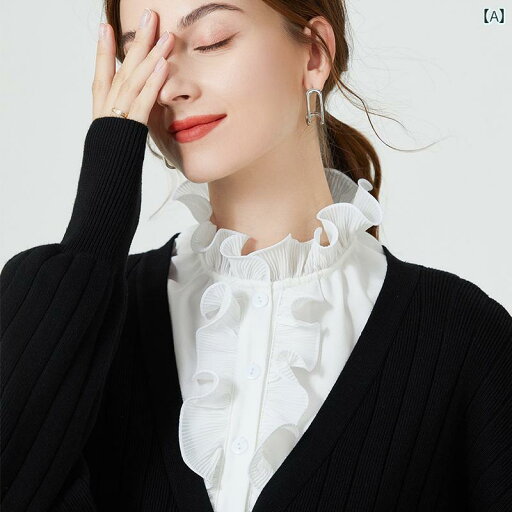 レディース トップス かわいい 女性用 フェイク カラー レディースシャツ 秋冬 春 セーター レイヤリング シャツ レース シフォン レディース トップス かわいい 女性用 フェイク カラー レディースシャツ 秋冬 春 セーター レイヤリング シャツ レース シフォン