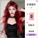 ウィッグ ロング レディース ナチュラルな ロング ヘアの 女性用 バーガンディ ウィッグ フル ヘッド セット ホワイトニング ネット 風 ミドル パートの ...
