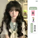 ウィッグ ロング レディース 女性用 ウィッグ ロング カール ヘア ビッグウェーブ ブラック バング ロリータ フェイク フル ヘッド ピースの 人間の 髪の...