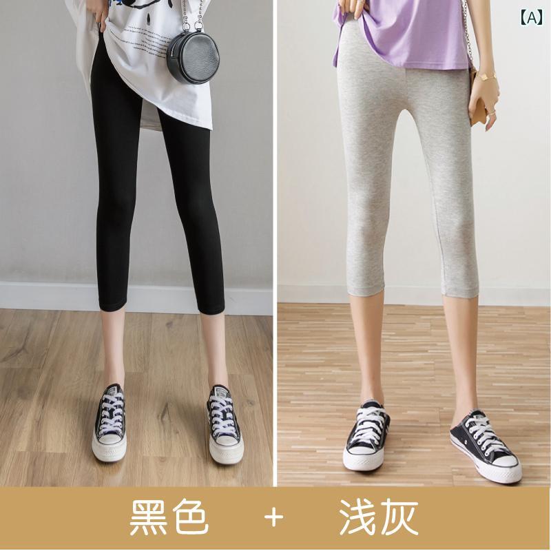 ヨガパンツ ヨガウェア パンツ 女性用 モダール レギンス 夏用 薄手 アウター 春秋用 高 伸縮性 スリム タイト ブラック 大きいサイズ ヨガ クロップドパンツ