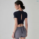 ヨガウェア ヨガパンツ ヨガ ヨガ トップス 胸 パッド 付き 半袖 女性用 2025年 高 価値 ピラティス トレーニングウェア ランニング スポーツ フィッ...