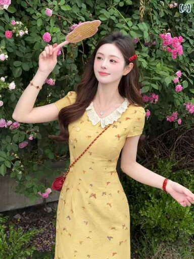 ドレスワンピース ロングスカート ドレス チーチー ヘンマン 微笑み 中国 レース つなぎ チャイナ ドレス 2025夏 スイート ドレスワンピース ロングスカート ドレス チーチー ヘンマン 微笑み 中国 レース つなぎ チャイナ ドレス 2025夏 スイート