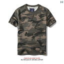 迷彩 カモ柄 パンツ 夏の メンズ向け アメリカン レトロ 迷彩 半袖 Tシャツ 綿 ヘビーウォッシュ 加工 ダメージ ラウンドネック ゆったり 大きいサイズ ...