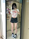 迷彩 カモ柄 パンツ 大きいサイズ レトロ 迷彩 デニムショートパンツ レディース 2025夏 ハイウエスト ホット ガール ヒップ パンツ