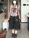 迷彩 カモ柄 ファッション 服 大きいサイズ ストリート カモフラージュ 通勤 ワークウェア ジーンズ レディース 夏 ニュー スタイル ホット ドレープ ワイ...