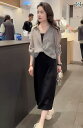 レディース トップス シャツ 日焼け防止 シャツ サスペンダー ワンピース ツーピース スーツ 女性 夏 韓国 ゆったり 体型カバー ミドル 丈 ベスト スカー...