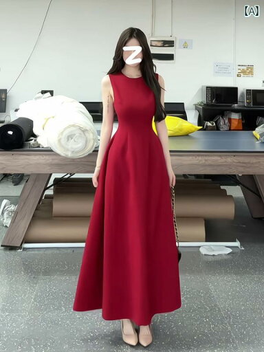 レディース ワンピース かわいい 赤い ノースリーブドレス レディース 夏 フランスの 婚約 ドレス 花嫁の トースト ウエストが 細く スカート ロング レディース ワンピース かわいい 赤い ノースリーブドレス レディース 夏 フランスの 婚約 ドレス 花嫁の トースト ウエストが 細く スカート ロング