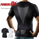 パワーズドクター 加圧Tシャツ メンズ 半袖 補正下着 ボディシェイパー 加圧インナー お腹 引き締め クールネック 矯正下着 加圧シャツ 無地 男性用 姿勢矯...
