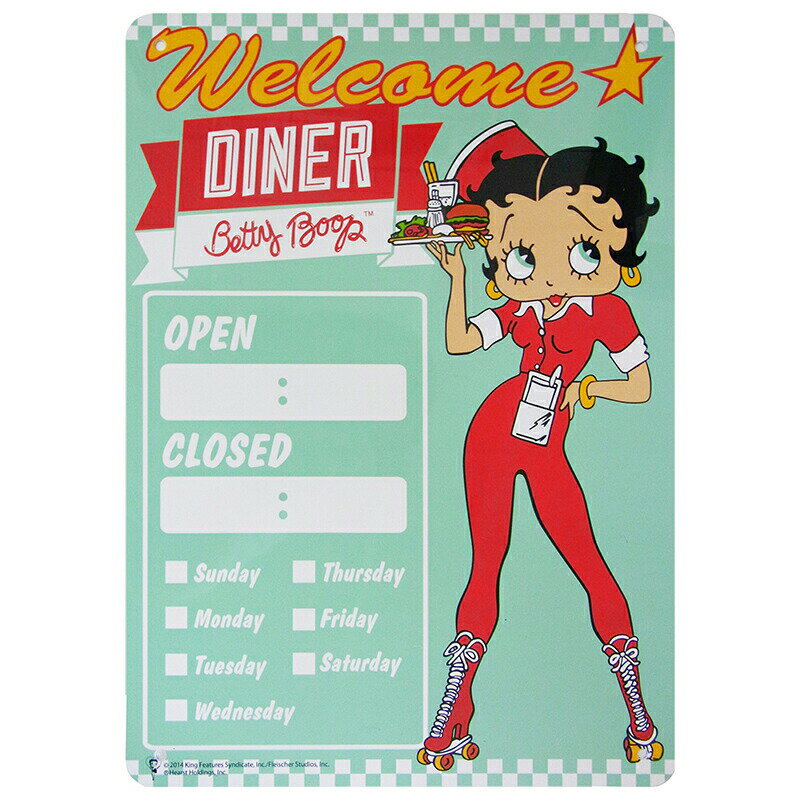 Betty Boop ベティーちゃん プラスティックサインボード ベティ ブープ かわいい おしゃれ キャラクター グッズ