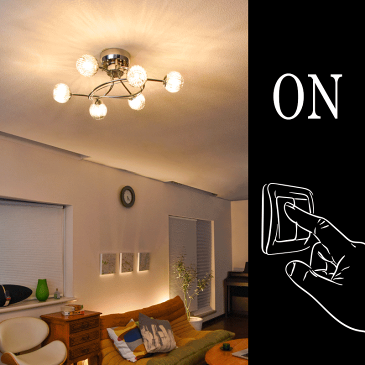 シーリングライト 6灯 シャンデリア 照明 おしゃれ 北欧 LED対応 aircorno 洋風シーリングライト 6畳 8畳 天井照明 間接照明 照明器具 キッチン用 ダイニング用 食卓用 リビング用 居間用 寝室