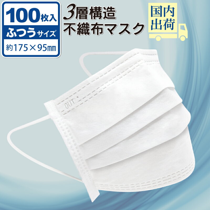 在庫あリ 不織布マスク 100枚 大人用 3層 プリーツ式 白色 使い捨て マスク やわらか 不織布 フリーサイズ ホワイト 防護マスク 花粉症 対策 花粉 かぜ ホコリ 真空パック 大河商事 マスク MSK-004