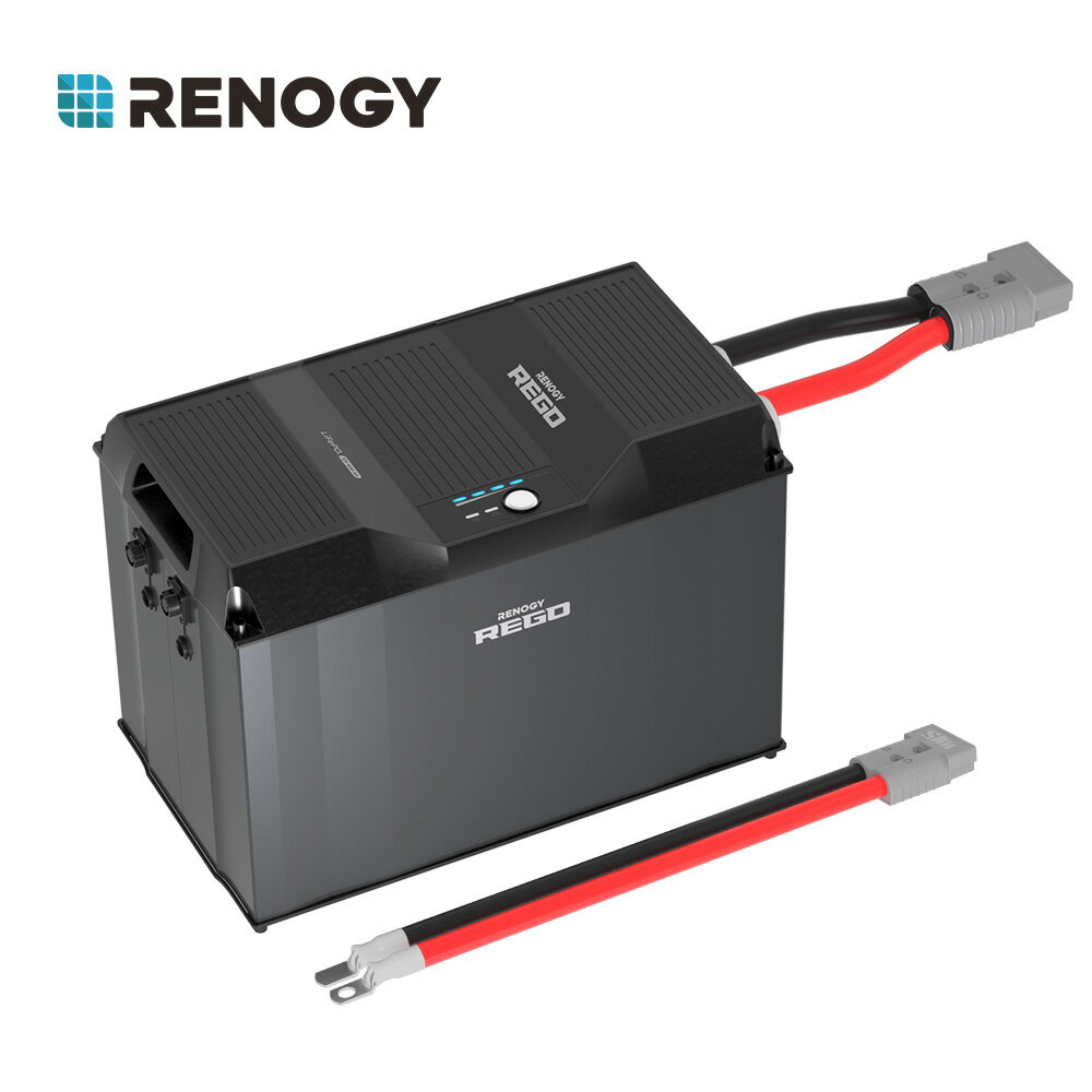 レノジー RENOGY REGOシリーズ リン酸鉄 リチウムイオンバッテリー 電池 400AH 12V 専用アンダーソンケーブル付き 5KWh 3800サイクル BMS保護 振動に強い 自己発熱機能搭載 BLUETOOTH内蔵 1