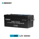 レノジー RENOGY リン酸鉄 リチウムイオンバッテリー 電池 12V 300Ah Core LT(ヒート機能付き) シリーズ 大容量 BMS保護 サイクル5...