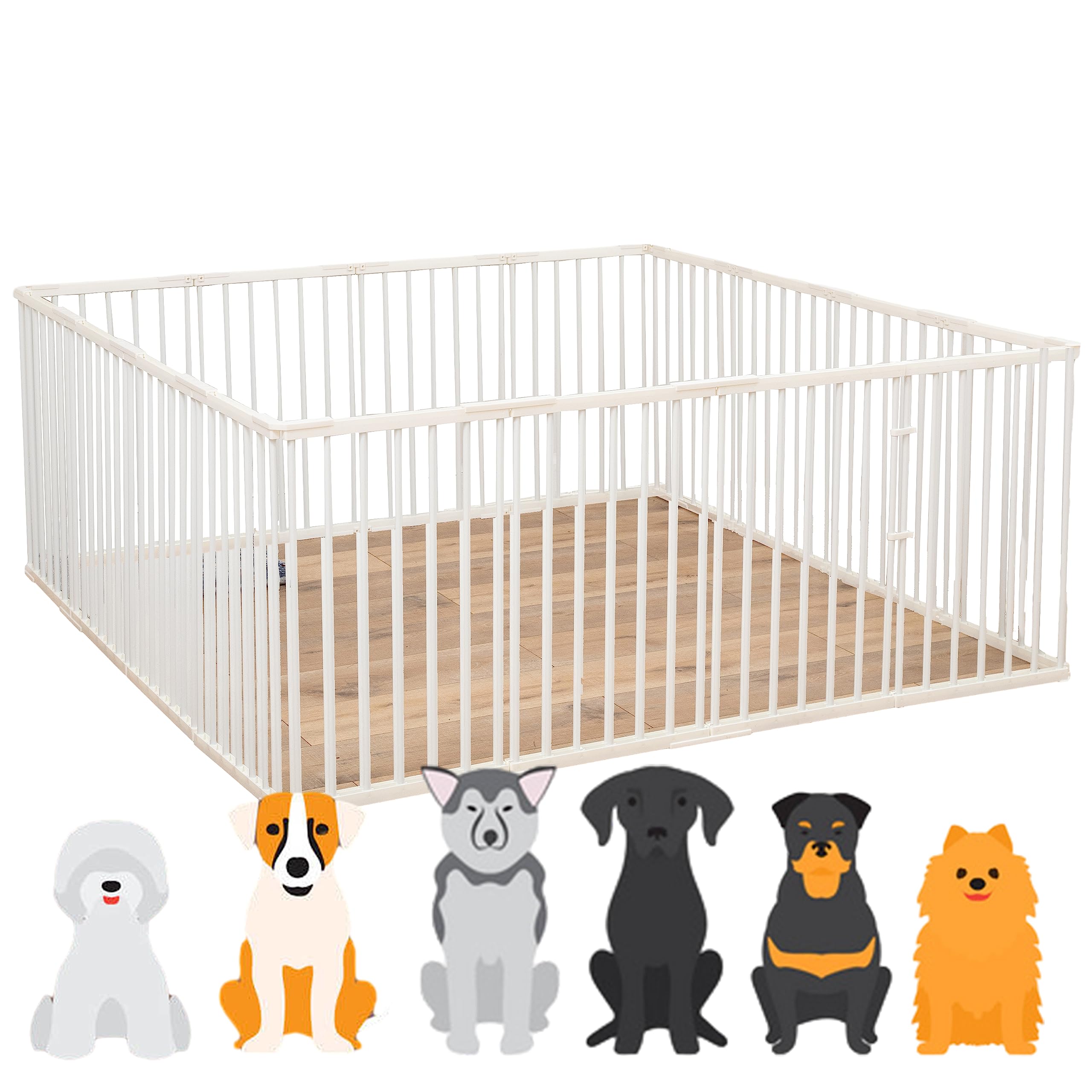 Rakuten - ペットサークル 犬サークル ケージ フェンス ペット柵 173x173x70cm 猫用 犬用 ウサギ用 ドア付き 扉付き ペット メッシュ ケージ