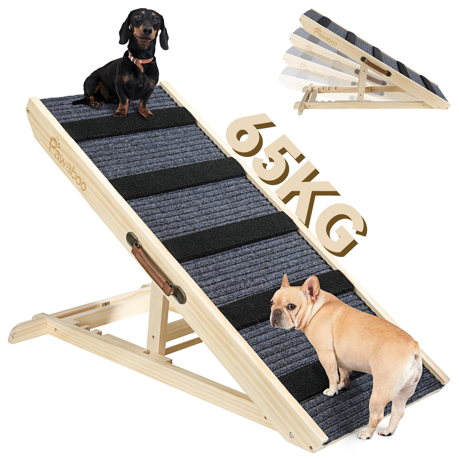 Rakuten - ペットスロープ 高さ57 ペットステップ 4段調節 小型犬用 中型犬用 大型犬用 坂状 高さ調節可能 段差がない 安定 滑り止め