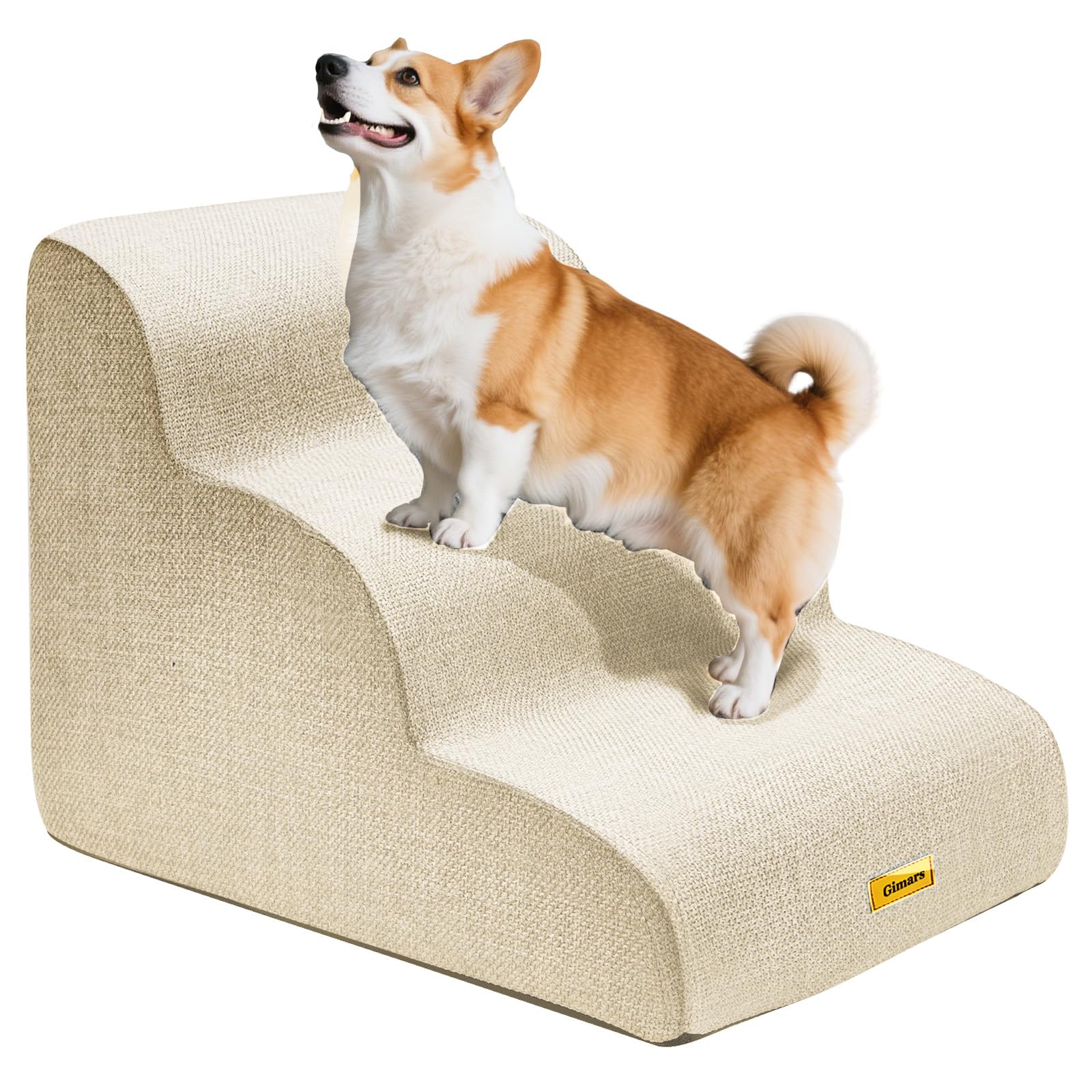 Rakuten - 犬 階段 3段タイプ 30D高密度リバウンドスポンジ 小型犬 高齢犬用 ドッグステップ ソファ ベッド用 滑り止め付き 洗えるカバー