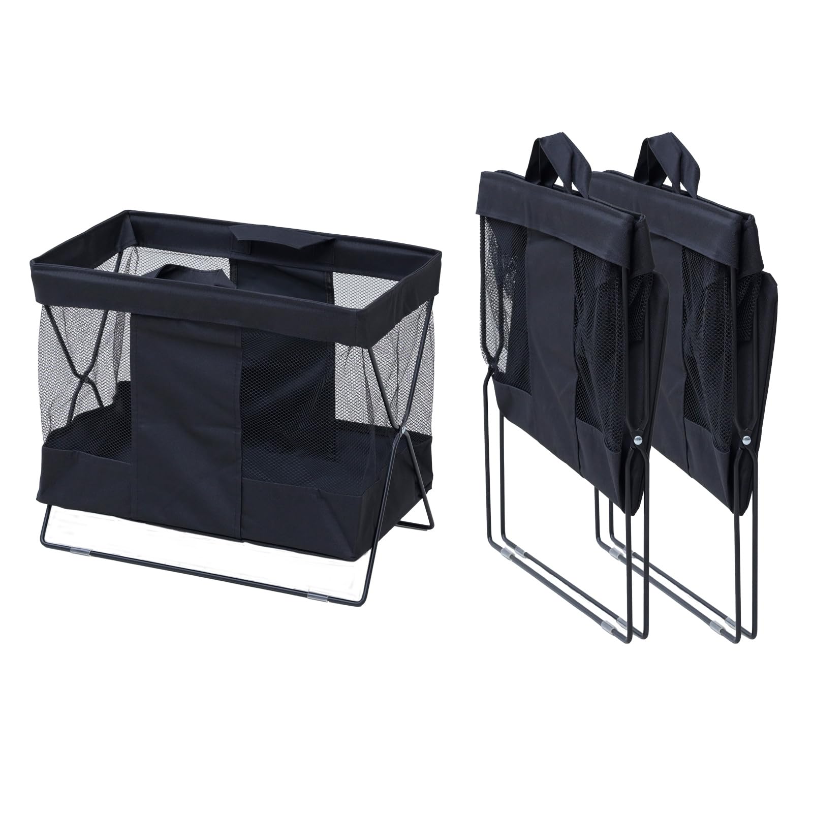 収納ボックス サイズ 【3個セット】 荷物置き 収納バスケット メッシュ 折り畳み ...