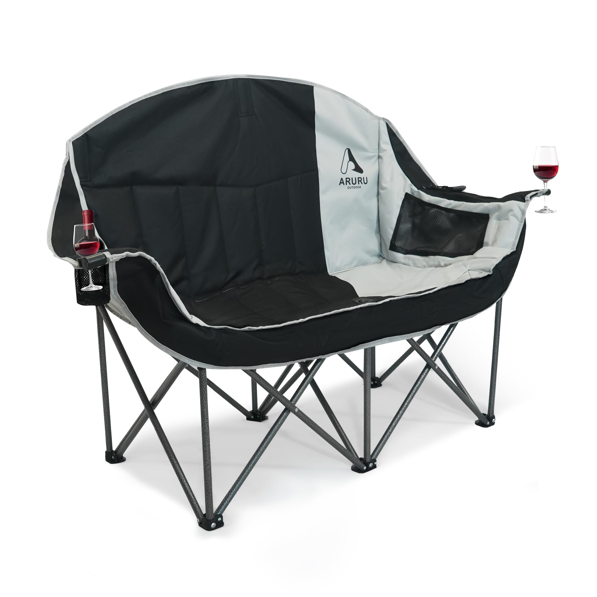 Rakuten - アウトドア チェア 二人掛け キャンプ 椅子 折りたたみ式 耐荷重300kg ソファチェア カップルチェア 二人用 収納袋付き 釣り 運動会
