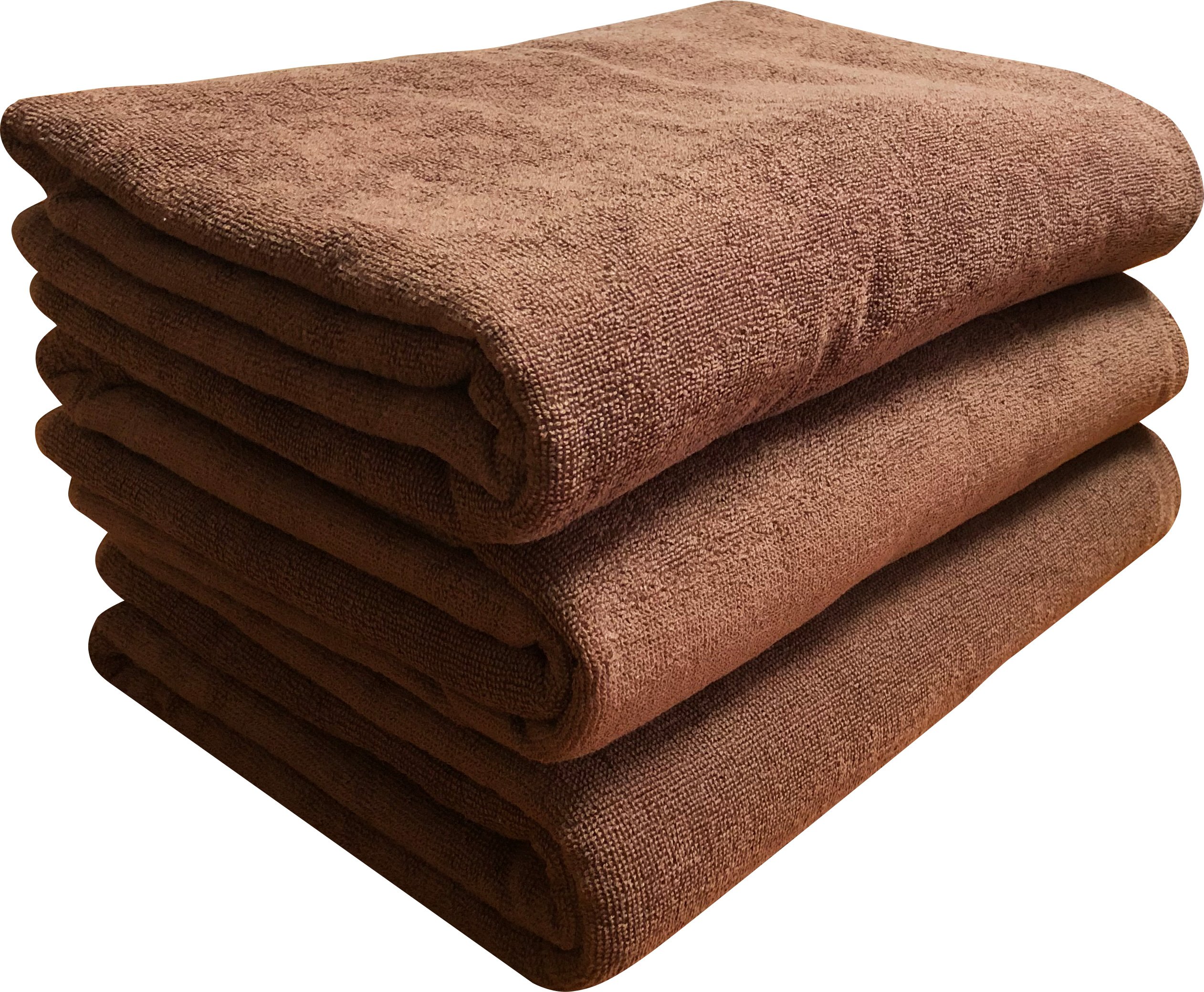 超特大 バスタオル 業務用タオル プロ厳選 ブラウン3枚組 約100×200cm
