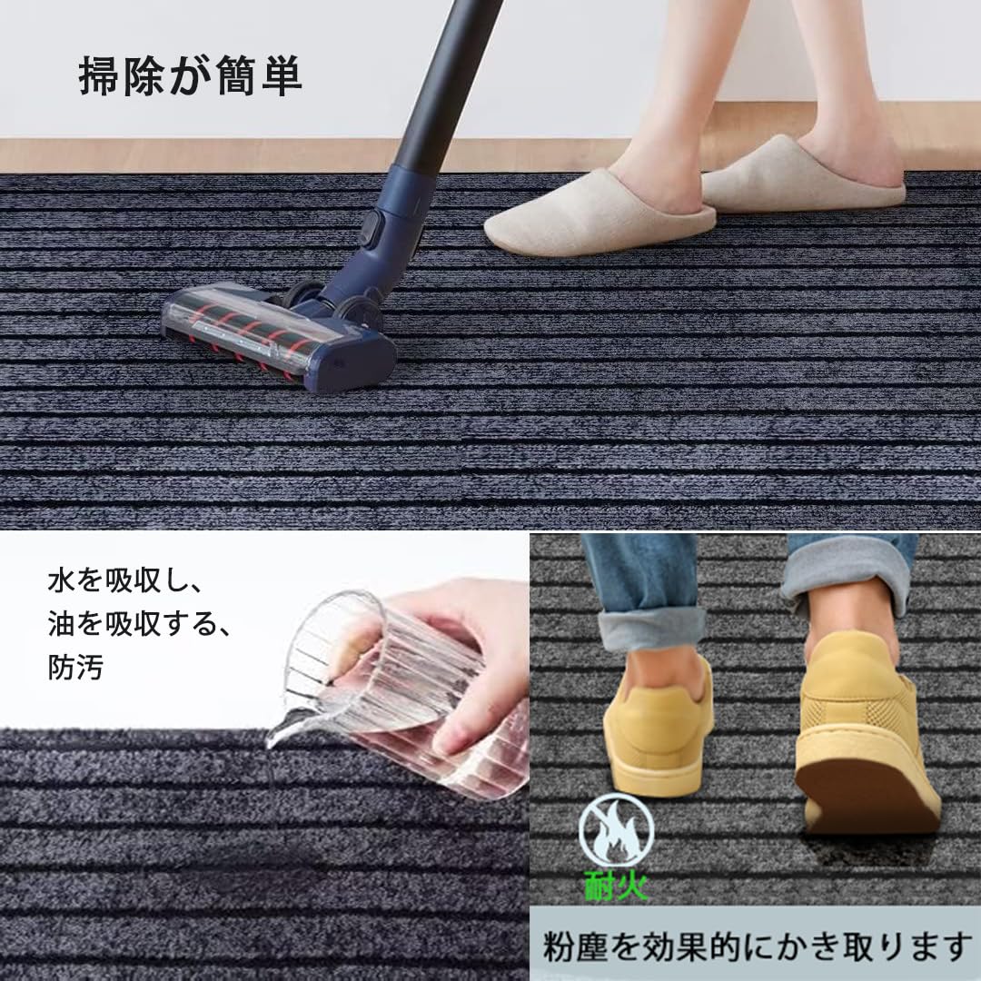renos楽天市場店の玄関マット 80*120 厚め版（厚さ5mm） 高密度 屋外マット TPE エコ無毒無臭 新型素材 ドアマット スタンダードマット 吸水マット 屋内｜アングル3