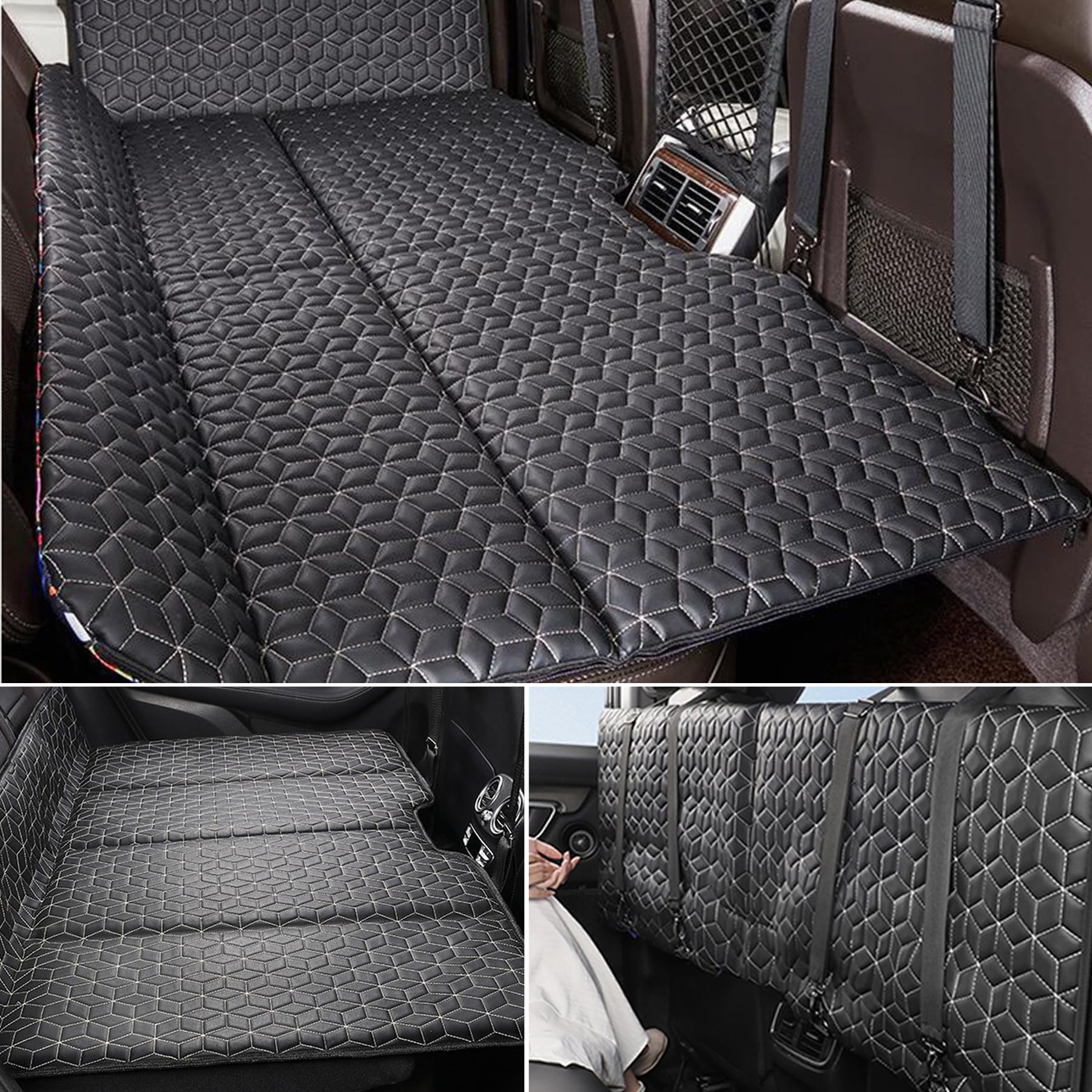 Rakuten - 車中泊 マット 後部座席マット 両面デザイン アウトドア 非膨張式折りたたみ式カーマットレス キャンプ 折りたたみ式 背もたれ付き