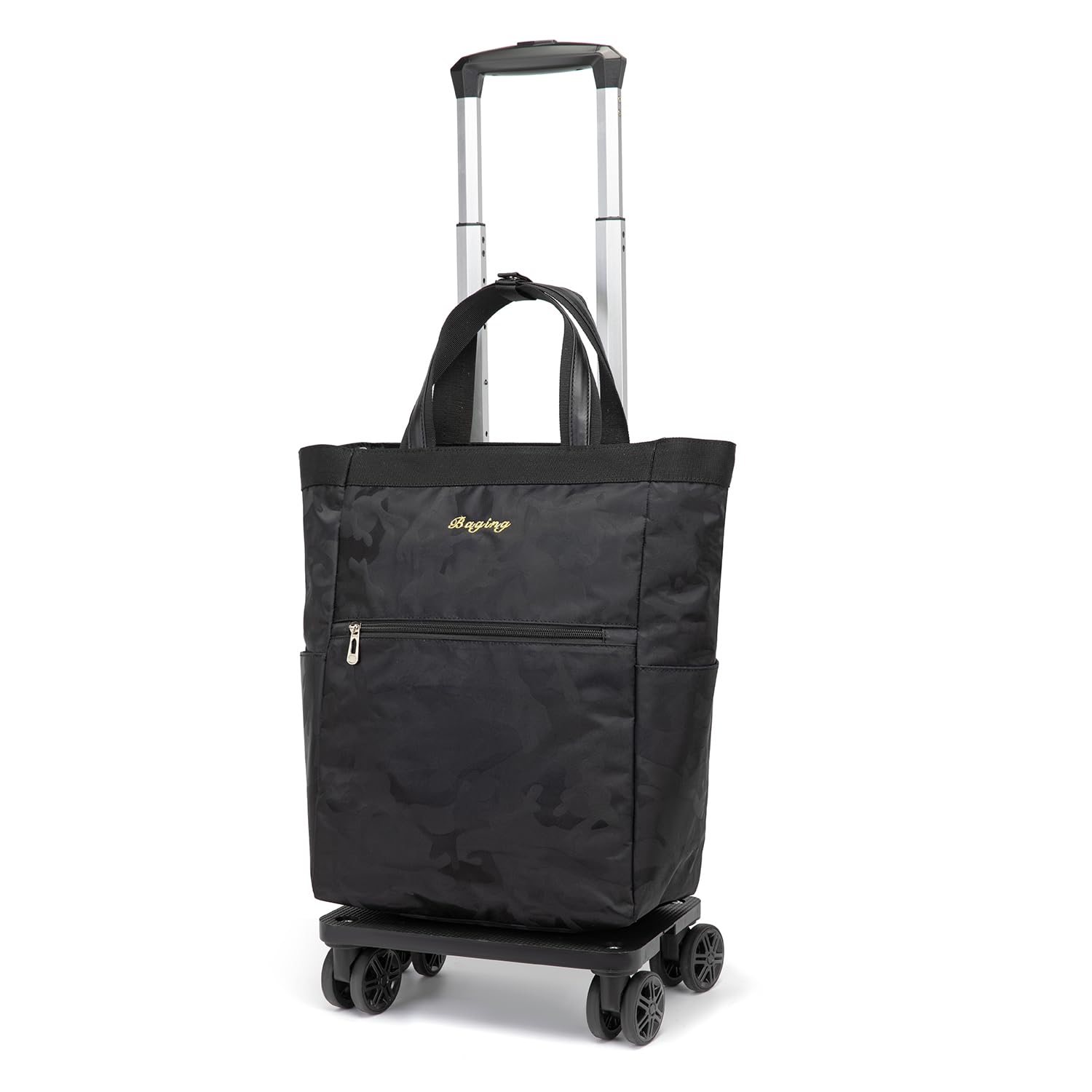 バギング ショッピングキャリー 横押し 4輪ダブルキャスター 折り畳み 軽量 ショッピングカート キャスター交換可能 組み立て済み 601