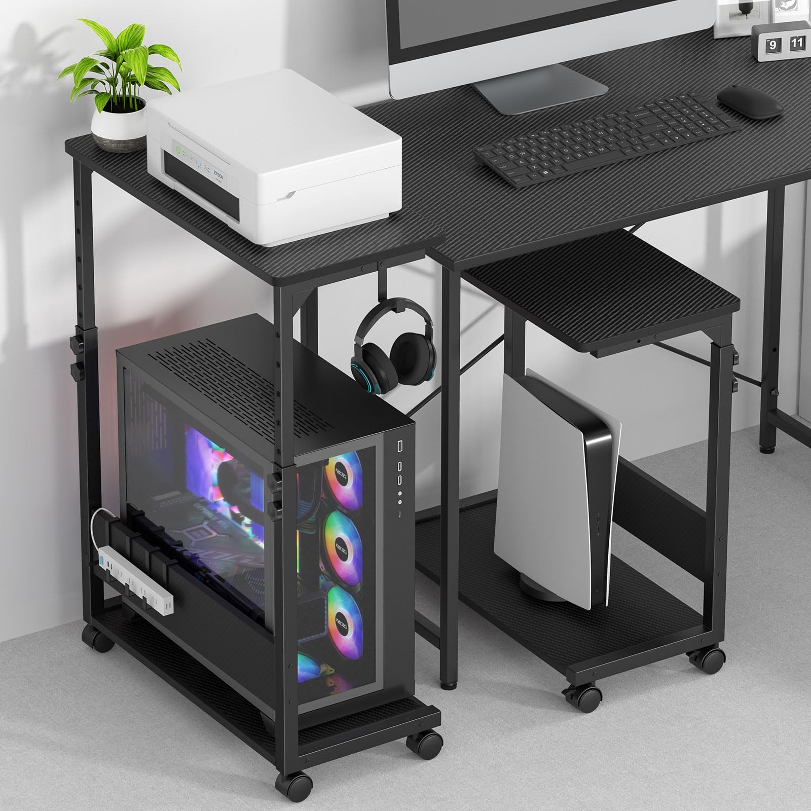 ラック 昇降式 ガレリア ゲーミングpc ワゴン パソコンラ ック キャスター付き 高...