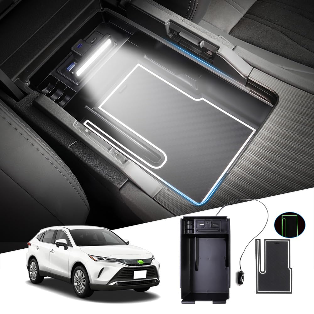 ハリアー 80系 に適合 内蔵型コンソールボックス Harrier R2.06～現行 MXUA8# AXUH8# 2ポートUSB充電付..