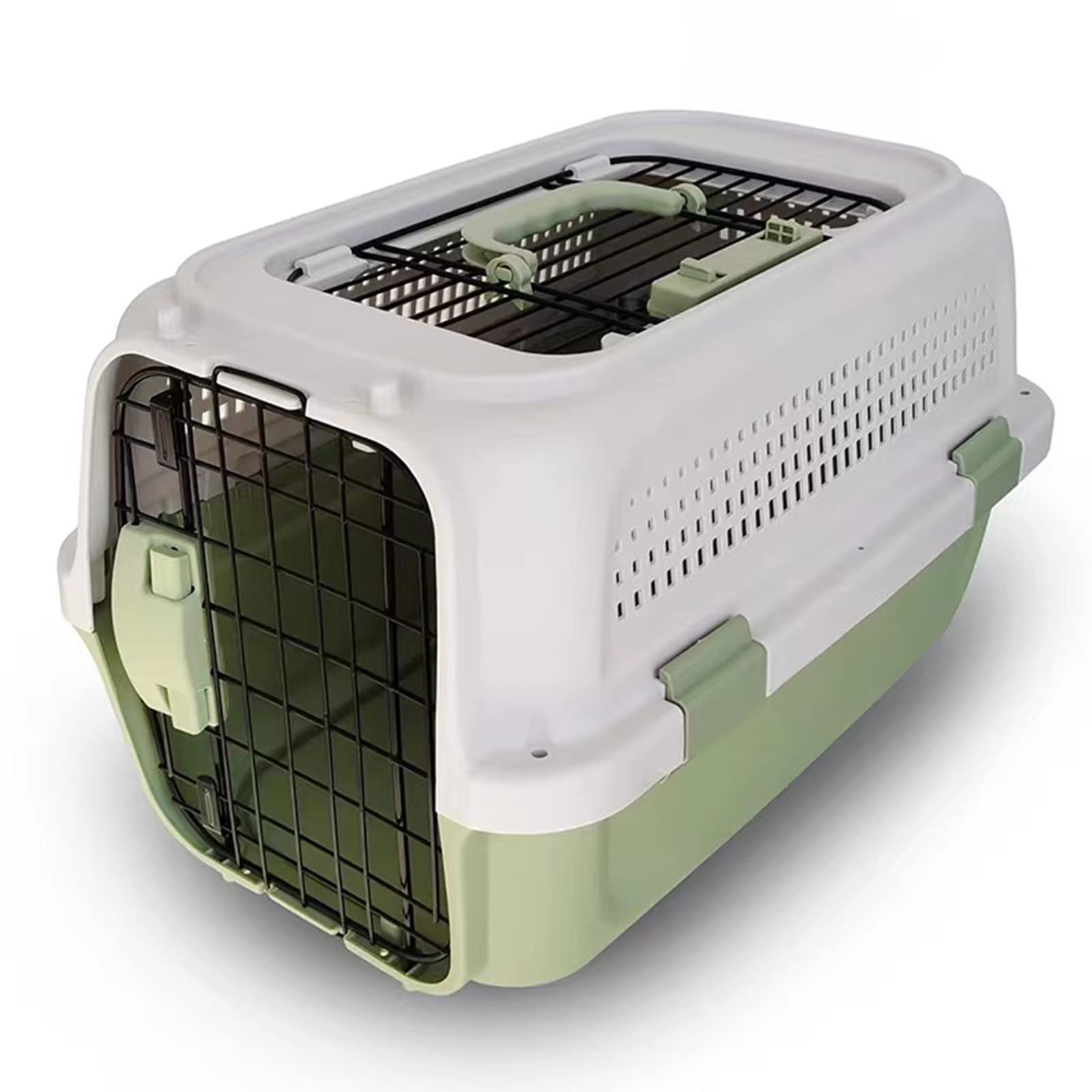 Rakuten - 通気性 ペット猫犬スーツケース 上から見える 頑丈 ペットキャリー 取っ手付き 輸送キャットドッグケー 航空輸送ボックス