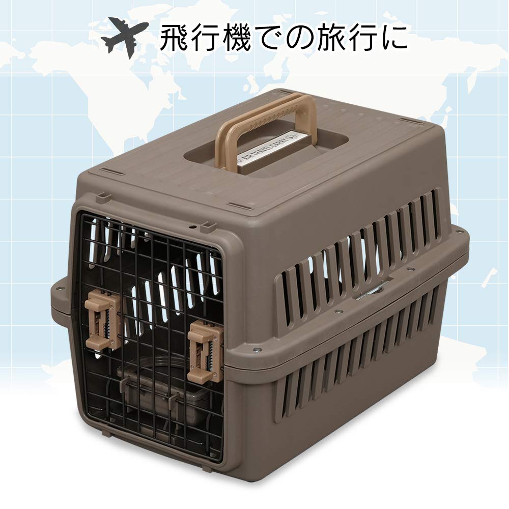 ペットキャリー 猫 キャリー 小型犬用 ブラウン 幅37.5×奥行53.5×高さ37cm