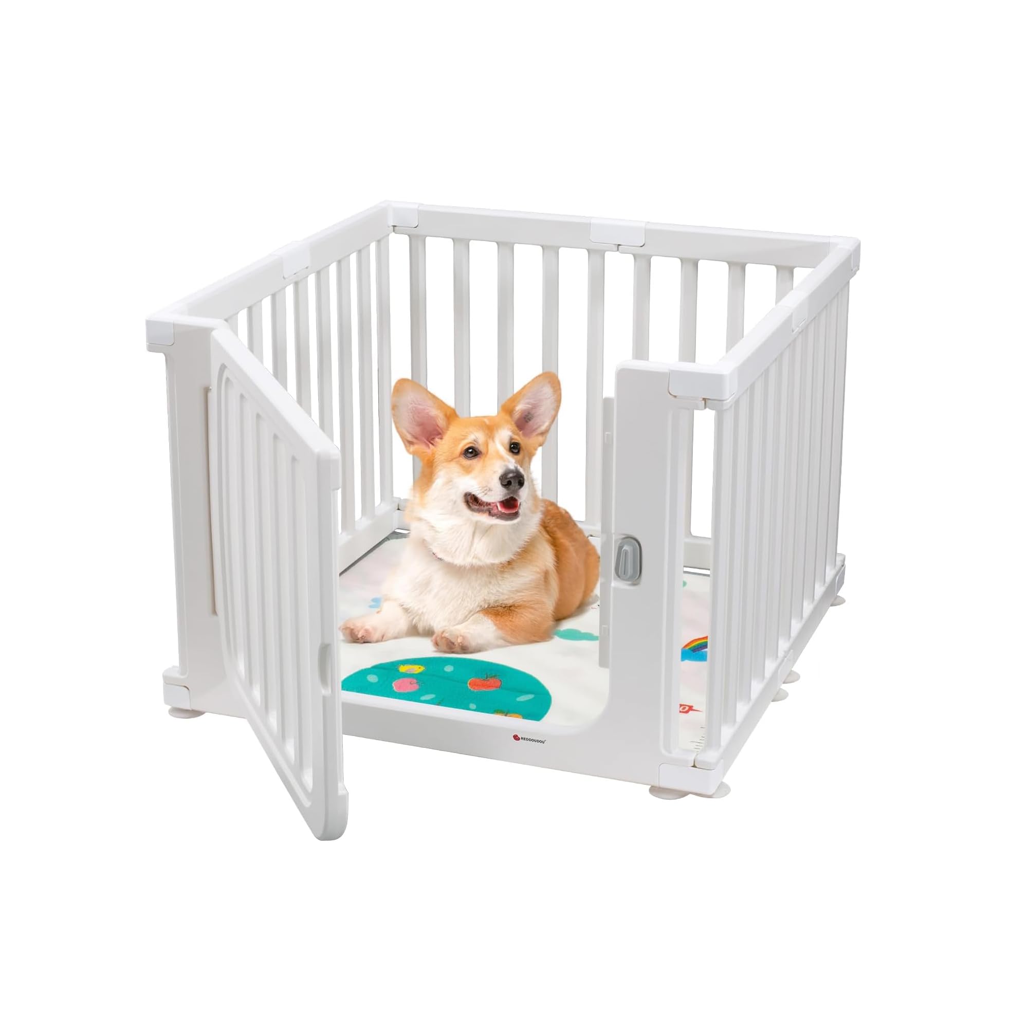 Rakuten - ペットサークル ドア付き 犬 サークル ペットケージ 檻感がない 自由に組み合わせ 犬猫脱走防止 軽量 DIY ペット柵 小 中型犬用