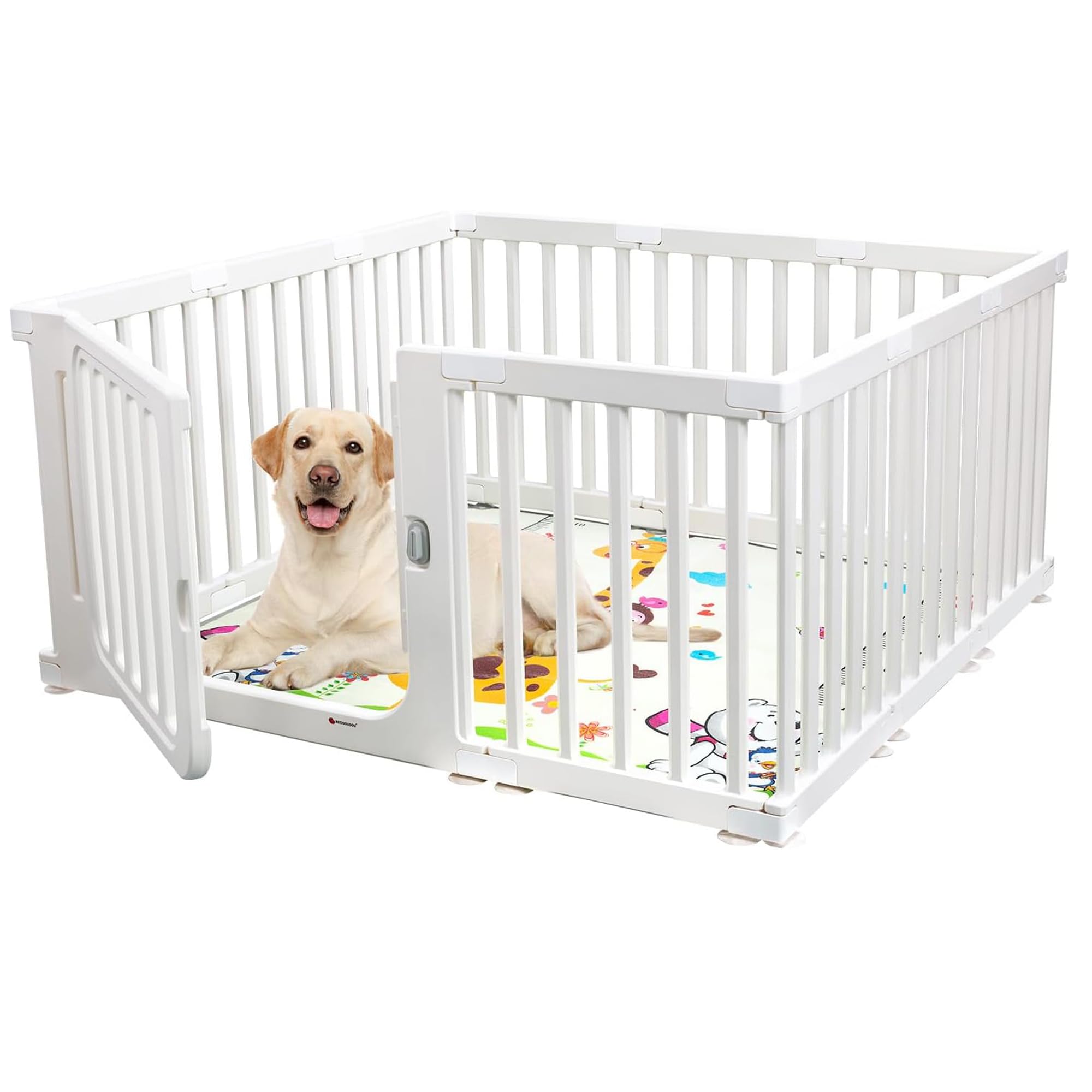 ペットサークル ドア付き 犬 サークル ペットケージ 檻感がない 自由に組み合わせ 犬猫脱走防止 軽量 DIY ペット柵 小 中型犬用