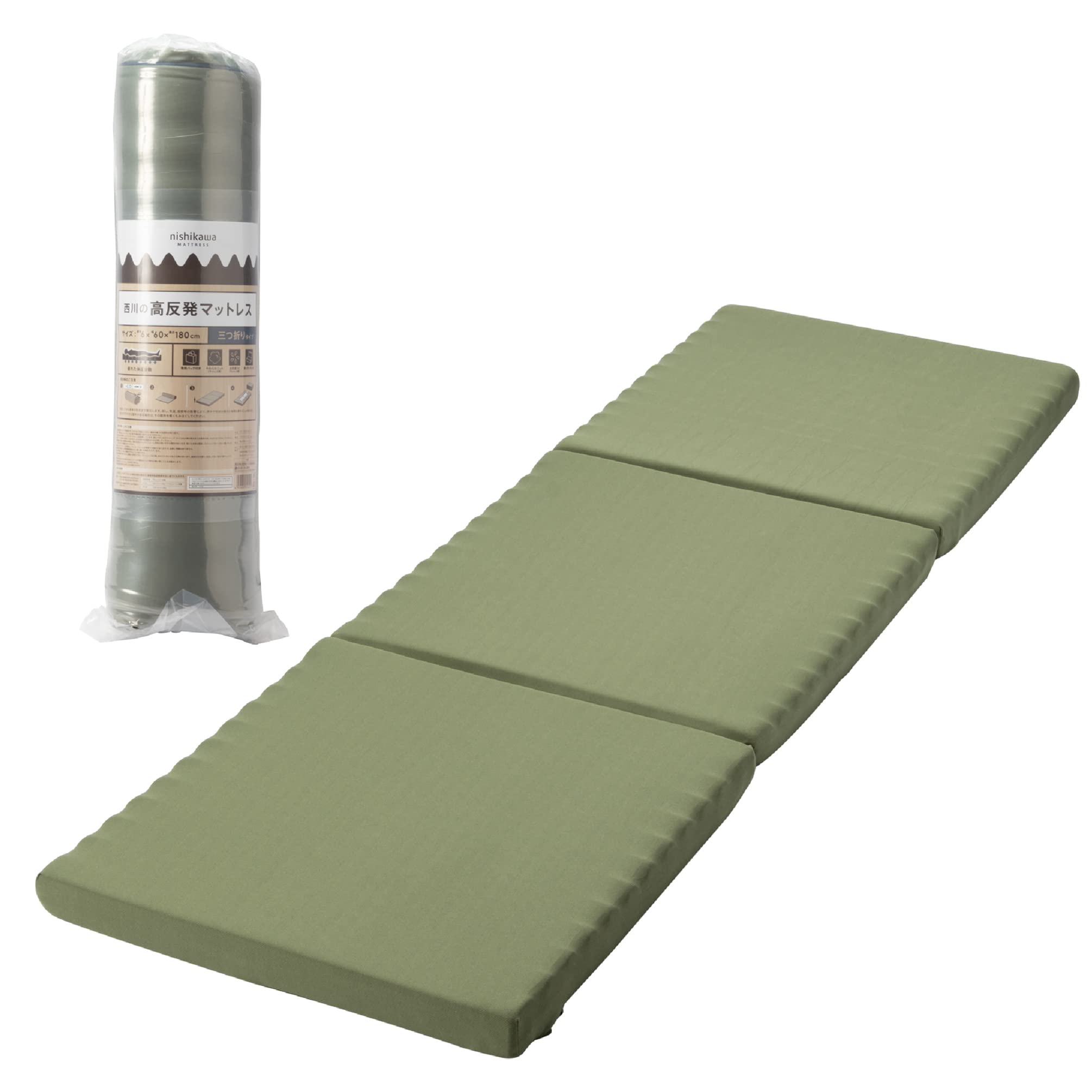 Rakuten - ごろ寝 マットレス 60X180X6cm 側地洗える 波型構造 体圧分散 お家時間 三つ折り 収納 便利 ごろ寝 お昼寝 ソファ アウトドア 車中泊