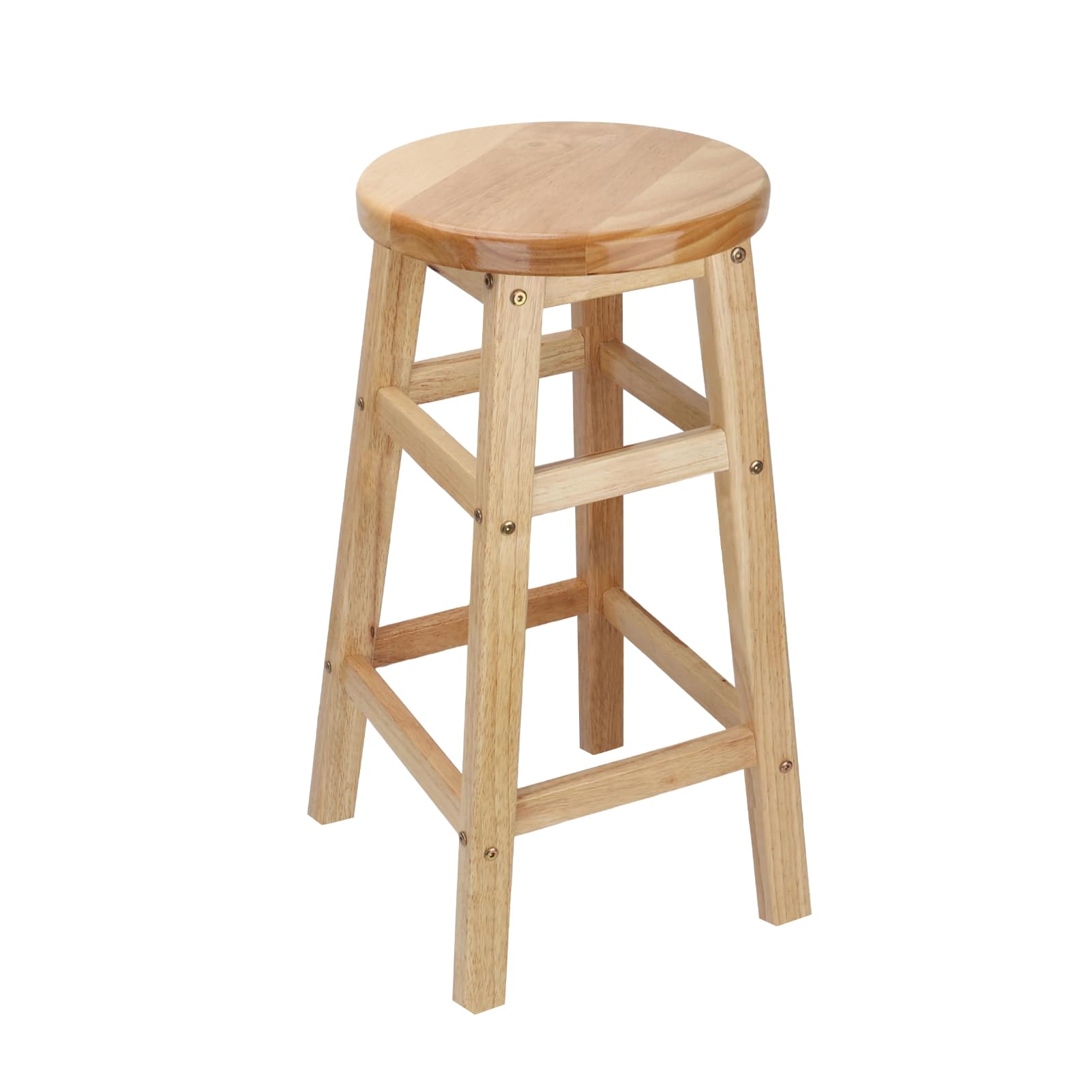 Rakuten - バーカウンターチェア 木製 スツール 高さ45cm/50cm/60cm/70cm/80cm 耐荷重150 kg フットレスト付き 椅子 丸型 四角型 ダイニング 玄関