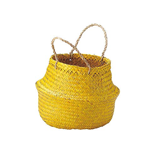 ちどり産業(Tidorisangyou) かご イエロー 34X34X40cm シーグラスバスケット 02-60YE